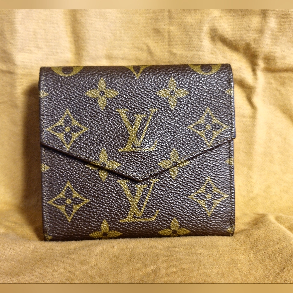 Authentic Louis Vuitton LV Wallet Portefeuille Elise Vintage Brown Monogram